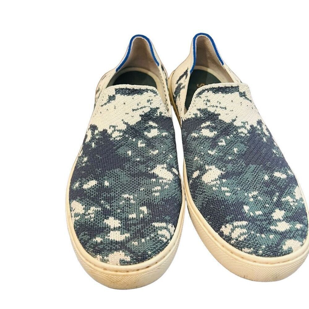 Rothys Blue and White Slip-On Sneakers - Picture 3 of 11